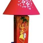 Dhalihouse Wooden Handicraft Bedside LED Table Lamp for Bedroom, Living Room, and Home Decor
