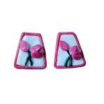 DHALI HOUSE Lotus Design Hasuli Clay Jewelry Set | Handmade Cotton Thread Necklace with Matching Earrings | Traditional Indian Artificial Jewelry for Women and Girls (Pink)