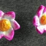 DHALI HOUSE Flower Design Clay Jewelry Set | Beautiful Handmade Cotton Thread Necklace with Matching Earrings | Traditional Indian Artificial Jewelry for Women and Girls (Green-Pink)