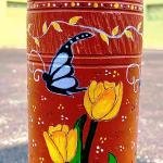 Dhali House Hand-Painted Clay Water Bottle – 1 Liter | Eco-Friendly & Artistic | Made in West Bengal