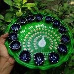 Hand-Painted Clay Diya Set – Traditional Bengal Art for Puja & Home Décor | Anisha’s Creation